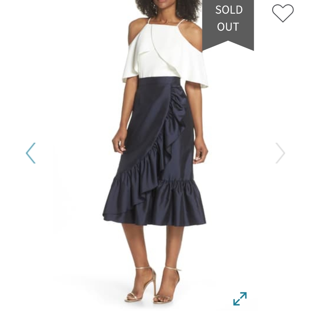 Eliza J Navy Blue Ruffle Midi Skirt
Size 12 - Picture 12 of 12